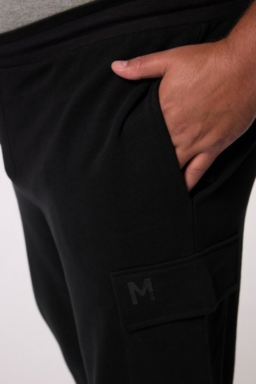 Men+ 113 Pantaloni de trening cu buzunare cargo Neagră - Pantaloni trening - Pantaloni Trening Bărbați Mărimi Mari