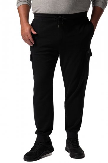 Men+ 113 Pantaloni de trening cu buzunare cargo Neagră - Pantaloni trening - Pantaloni Trening Bărbați Mărimi Mari