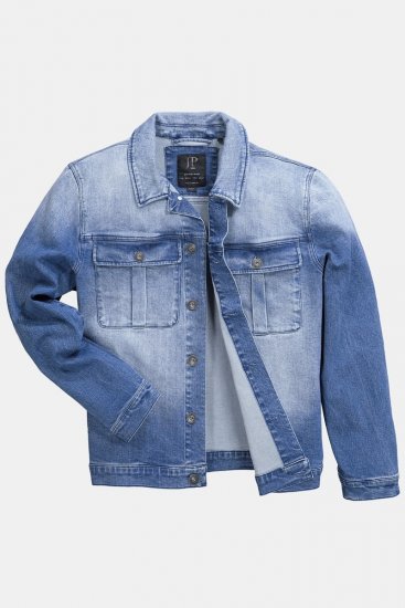 JP1880 832510 Stretch Geacă de blugi Albastru indigo - Geci - Geci Bărbați Mărimi Mari