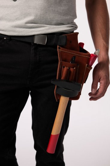 JP1880 832565 Centură pentru scule din piele extra-lung Maro închis - Centuri pentru scule - 