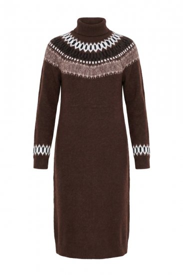 Ulla Popken 832670 Rochie tricotată imprimată cu guler înalt Multicolor - Rochii - Rochii pentru toate mărimile
