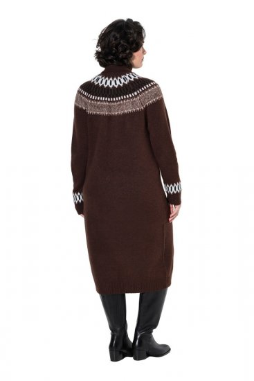 Ulla Popken 832670 Rochie tricotată imprimată cu guler înalt Multicolor - Rochii - Rochii pentru toate mărimile