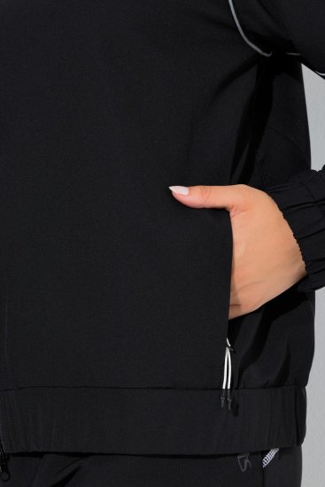Ulla Popken 833237 Geacă sport cu detalii reflectorizante Neagră - Geci - Jachete de damă marimi mari