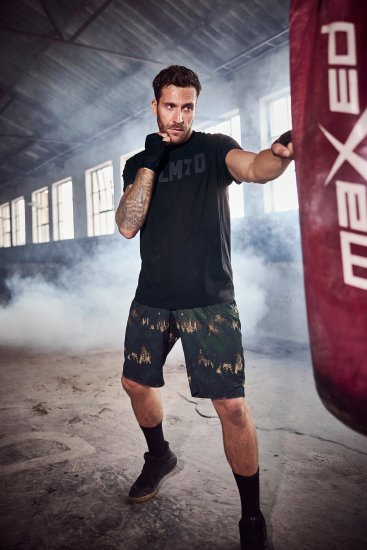 JP1880 Jay-Pi Bermuda QuickDry Mesh Fitness Shorts Khaki - Haine sport & haine de exterior - Haine Sport & Exterior Bărbați Mărimi Mari