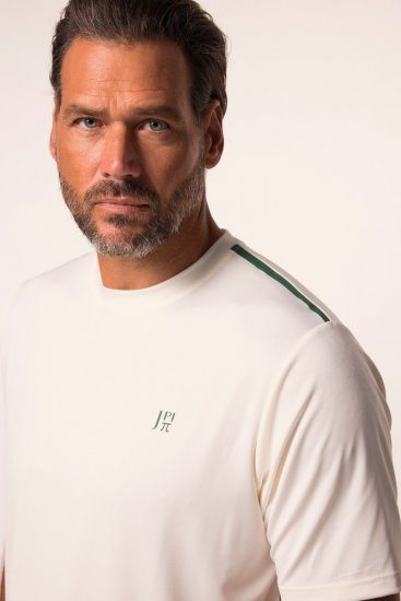 JP1880 QuickDry Stripes Tennis T-Shirt Off White - Haine sport & haine de exterior - Haine Sport & Exterior Bărbați Mărimi Mari