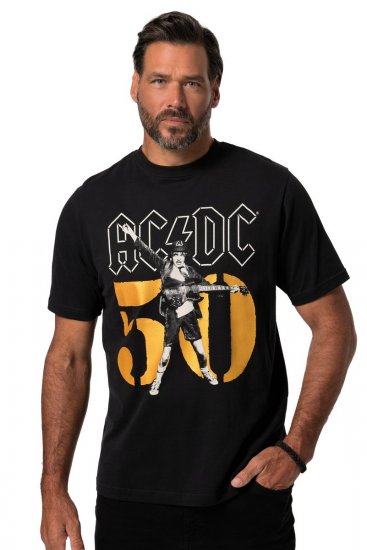JP1880 AC/DC Graphic Band T-Shirt Black - Tricouri - Tricouri Bărbați Mărimi Mari
