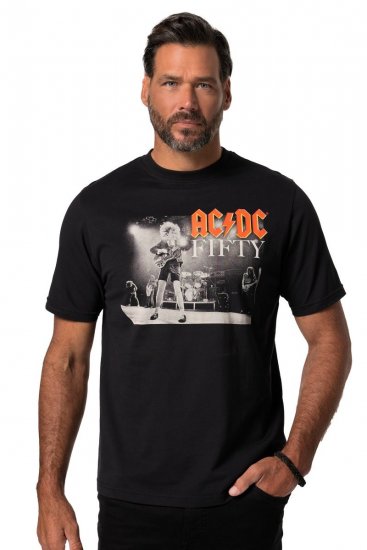 JP1880 AC/DC 50th Anniversary Band Photo T-Shirt Black - Tricouri - Tricouri Bărbați Mărimi Mari