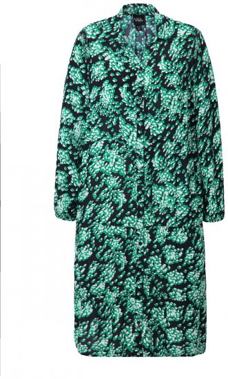 Ulla Popken 834191 Rochie tip cămașă imprimată Neagră - Rochii tip cămașă - 