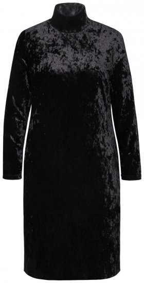 Ulla Popken 834234 Rochie din catifea cu guler înalt Neagră - Rochii de seară - Rochii de seară marimi mari