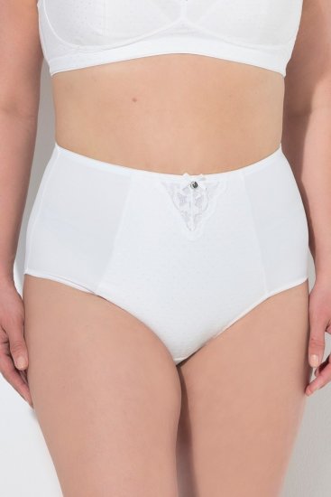 Ulla Popken 834307 Chiloți modelatori cu dantelă Alb unt - Lenjerie modelatoare - 