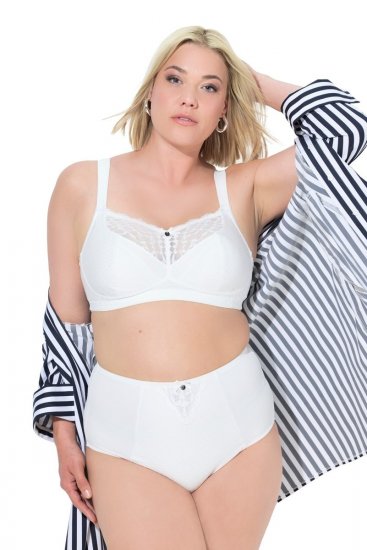 Ulla Popken 834307 Chiloți modelatori cu dantelă Alb unt - Lenjerie modelatoare - 