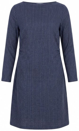 Ulla Popken 834371 Rochie hanorac în dungi Bleumarin - Rochii din molton - 