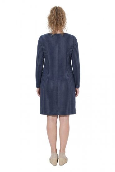 Ulla Popken 834371 Rochie hanorac în dungi Bleumarin - Rochii din molton - 