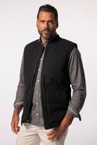 JP1880 834734 Vestă canvas Neagră - Geci - Geci Bărbați Mărimi Mari