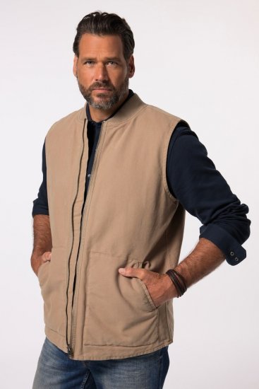 JP1880 834734 Vestă canvas Bej închis - Geci - Geci Bărbați Mărimi Mari