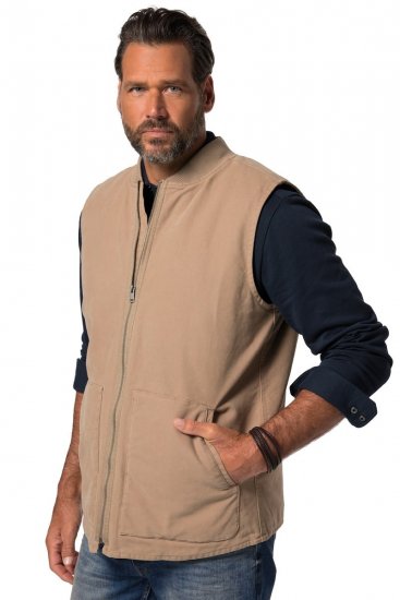 JP1880 834734 Vestă canvas Bej închis - Geci - Geci Bărbați Mărimi Mari