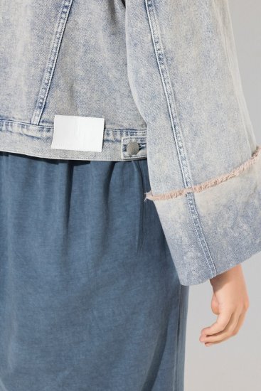 Ulla Popken 835486 Geacă de blugi cu mâneci largi Albastru denim - Geci - Jachete de damă marimi mari