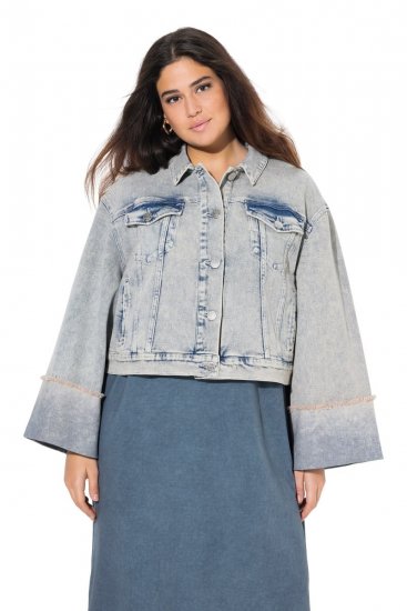 Ulla Popken 835486 Geacă de blugi cu mâneci largi Albastru denim - Geci - Jachete de damă marimi mari