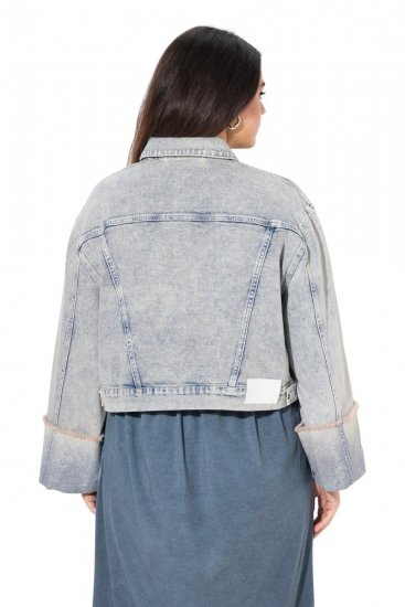Ulla Popken 835486 Geacă de blugi cu mâneci largi Albastru denim - Geci - Jachete de damă marimi mari