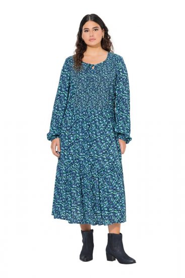 Ulla Popken 835713 Rochie cu flori Bleumarin - Rochii maxi - Rochii maxi marimi mari