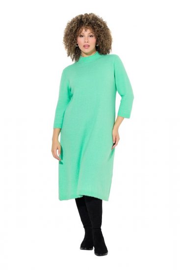 Ulla Popken 835720 Rochie tricotată în formă de A cu mânecă 3/4 Petrol - Rochii tricotate - 