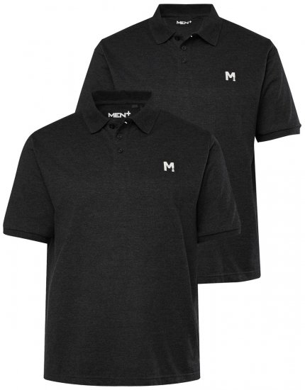 Men+ 258 Tricou polo Neagră 2 bucăți - Tricouri polo - Tricouri Polo Bărbați Mărimi Mari