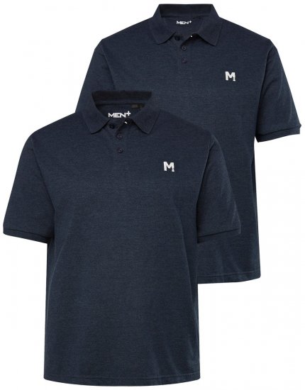 Men+ 258 Tricou polo Bleumarin 2 bucăți - Tricouri polo - Tricouri Polo Bărbați Mărimi Mari