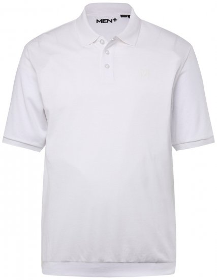 Men+ 264 Tricou polo bellyfit Alb - Tricouri polo - Tricouri Polo Bărbați Mărimi Mari