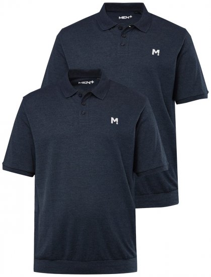 Men+ 266 Tricou polo bellyfit Bleumarin 2 bucăți - Tricouri polo - Tricouri Polo Bărbați Mărimi Mari