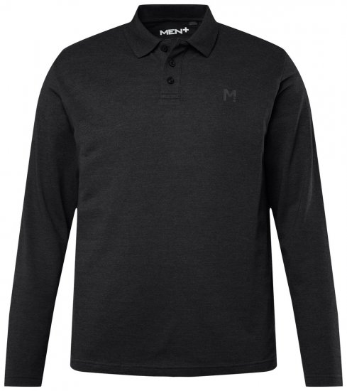 Men+ 270 Tricou polo cu mânecă lungă Neagră - Tricouri polo - Tricouri Polo Bărbați Mărimi Mari