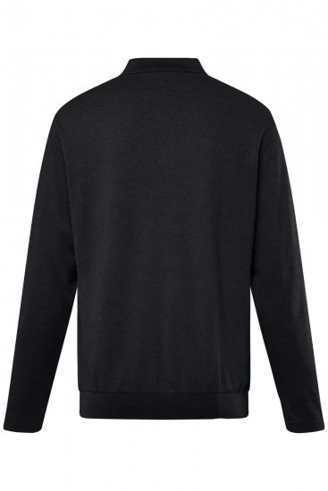 Men+ 274 Tricou polo cu mânecă lungă bellyfit Neagră - Tricouri polo - Tricouri Polo Bărbați Mărimi Mari