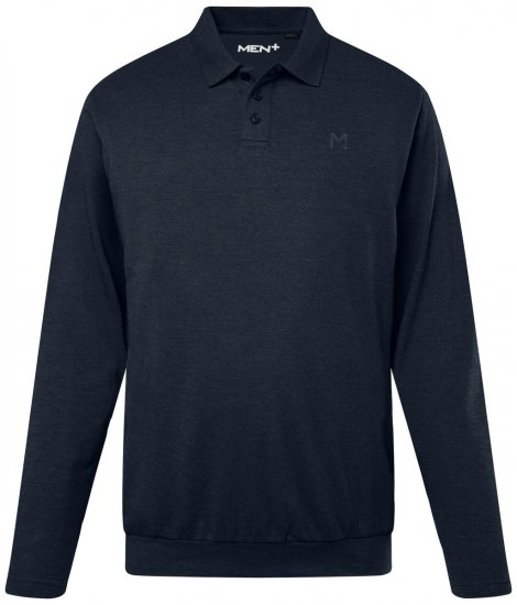 Men+ 274 Tricou polo cu mânecă lungă bellyfit Bleumarin - Tricouri polo - Tricouri Polo Bărbați Mărimi Mari