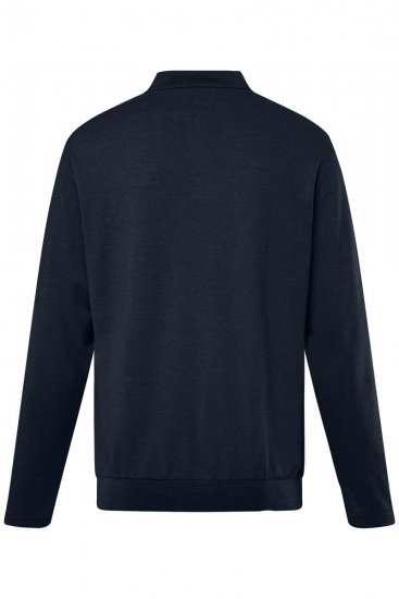 Men+ 274 Tricou polo cu mânecă lungă bellyfit Bleumarin - Tricouri polo - Tricouri Polo Bărbați Mărimi Mari