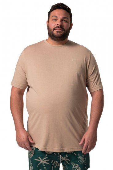 Men+ 276 Tricou guler rotund Nisip - Tricouri - Tricouri Bărbați Mărimi Mari