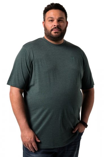 Men+ 276 Tricou guler rotund Verde închis - Tricouri - Tricouri Bărbați Mărimi Mari