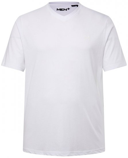 Men+ 279 Tricou decolteu în V Alb - Tricouri - Tricouri Bărbați Mărimi Mari