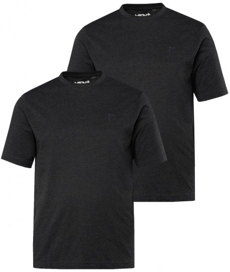 Men+ 285 Tricou guler rotund Neagră 2 bucăți - Tricouri - Tricouri Bărbați Mărimi Mari