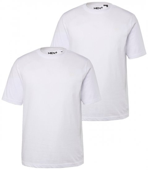 Men+ 285 Tricou guler rotund Alb 2 bucăți - Tricouri - Tricouri Bărbați Mărimi Mari