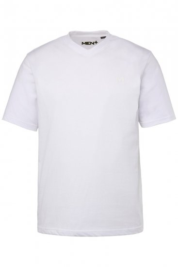 Men+ 299 Tricou decolteu în V Alb 2 bucăți - Tricouri - Tricouri Bărbați Mărimi Mari