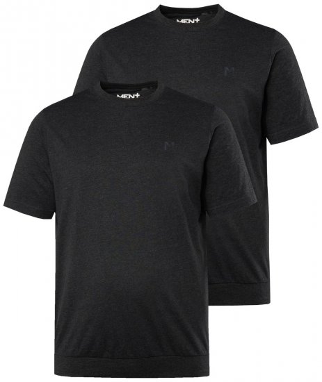 Men+ 311 Tricou bellyfit Neagră 2 bucăți - Tricouri - Tricouri Bărbați Mărimi Mari