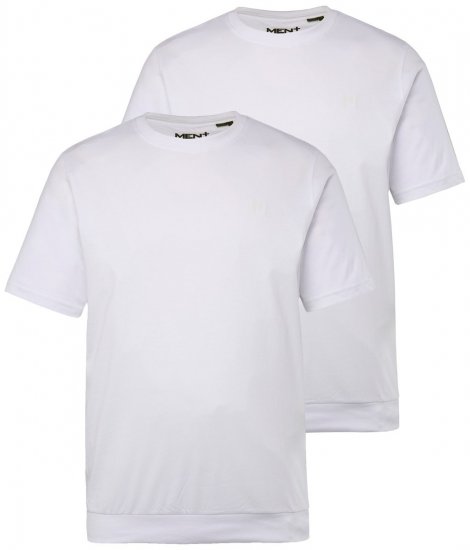 Men+ 311 Tricou bellyfit Alb 2 bucăți - Tricouri - Tricouri Bărbați Mărimi Mari