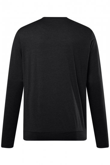 Men+ 313 Tricou cu mânecă lungă bellyfit Neagră - Tricouri - Tricouri Bărbați Mărimi Mari