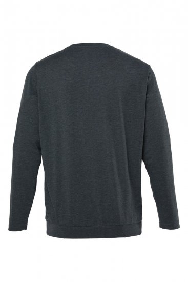 Men+ 313 Tricou cu mânecă lungă bellyfit Gri închis melanj - Tricouri - Tricouri Bărbați Mărimi Mari