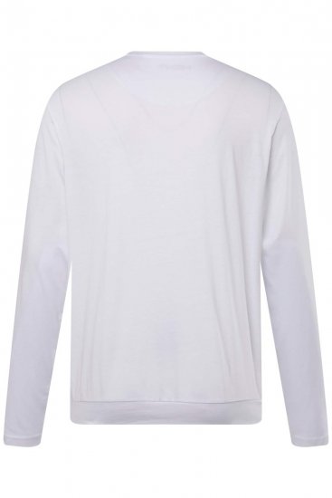 Men+ 313 Tricou cu mânecă lungă bellyfit Alb - Tricouri - Tricouri Bărbați Mărimi Mari