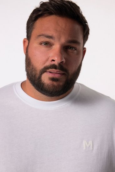 Men+ 313 Tricou cu mânecă lungă bellyfit Alb - Tricouri - Tricouri Bărbați Mărimi Mari
