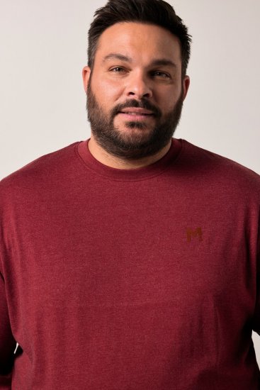 Men+ 313 Tricou cu mânecă lungă bellyfit Maro cupru - Tricouri - Tricouri Bărbați Mărimi Mari