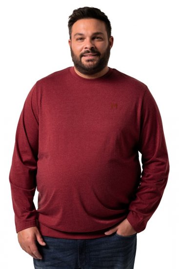 Men+ 313 Tricou cu mânecă lungă bellyfit Maro cupru - Tricouri - Tricouri Bărbați Mărimi Mari