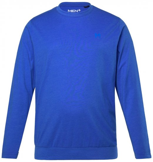 Men+ 313 Tricou cu mânecă lungă bellyfit Albastru cobalt - Tricouri - Tricouri Bărbați Mărimi Mari
