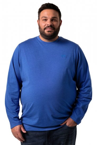 Men+ 313 Tricou cu mânecă lungă bellyfit Albastru cobalt - Tricouri - Tricouri Bărbați Mărimi Mari