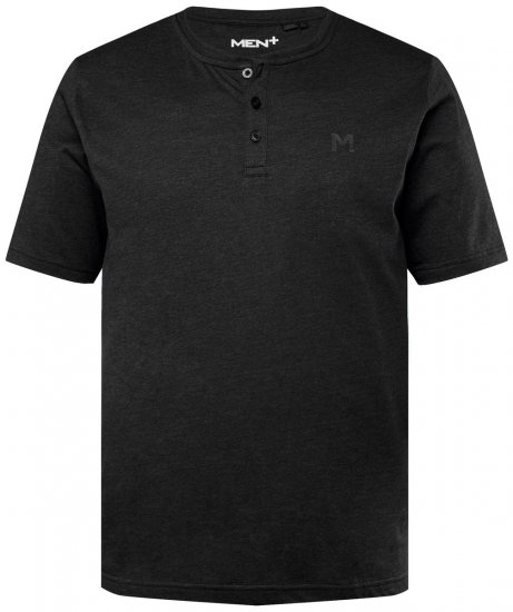 Men+ 365 Tricou Henley Neagră - Tricouri - Tricouri Bărbați Mărimi Mari